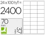 Q-connect kf10647 Etiquetas Adhesivas para Fotocopiadora, Láser, Ink-Jet. Tamaño 70x37 mm. Caja 100 hojas DIN A4