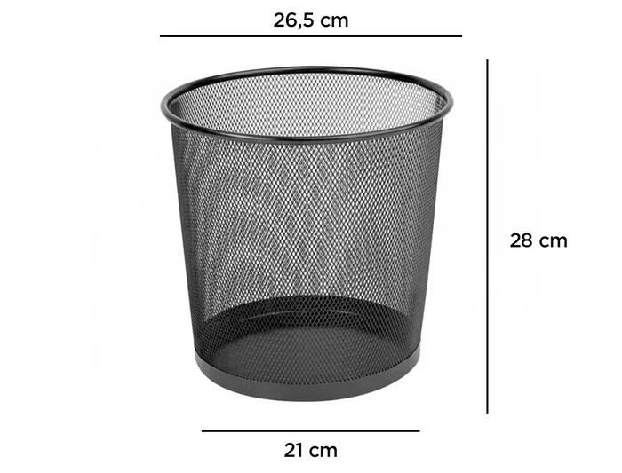 Q-connect Papelera Metálica Rejilla Negra 265x285 mm