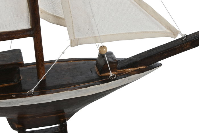 DKD Home Decor Set de 3 Barcos de Madera y Algodón Crudo DKD Home Decor Set de 3 Barcos de Madera y Algodón Crudo