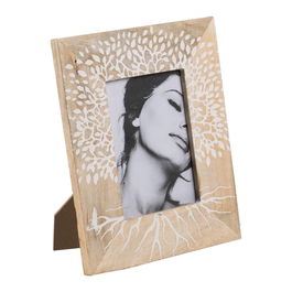 Portafotos Blanco-Natural 20 X 2 X 25 cm (Set de 2)