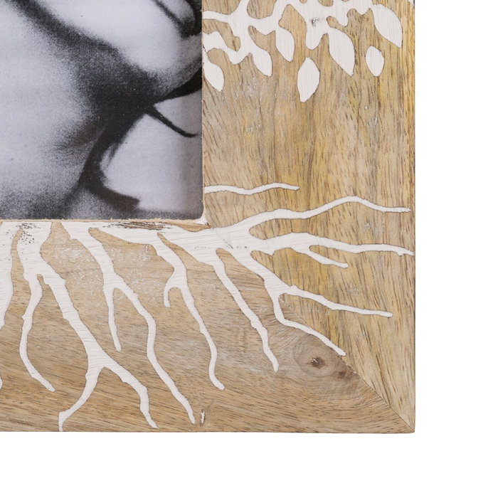 Portafotos Blanco-Natural 20 X 2 X 25 cm (Set de 2)