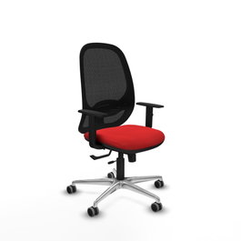 PIQUERAS Y CRESPO Silla de oficina Cilanco con mecanismo Sincro/Traslack Rojo/Negro