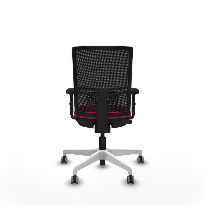 PIQUERAS Y CRESPO Silla de oficina Yunquera con mecanismo Sincro/Traslack, Rojo y Negro