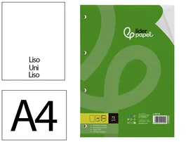 Liderpapel Recambio DIN A4 100 Hojas 75g Liso Sin Margen 4 Taladros