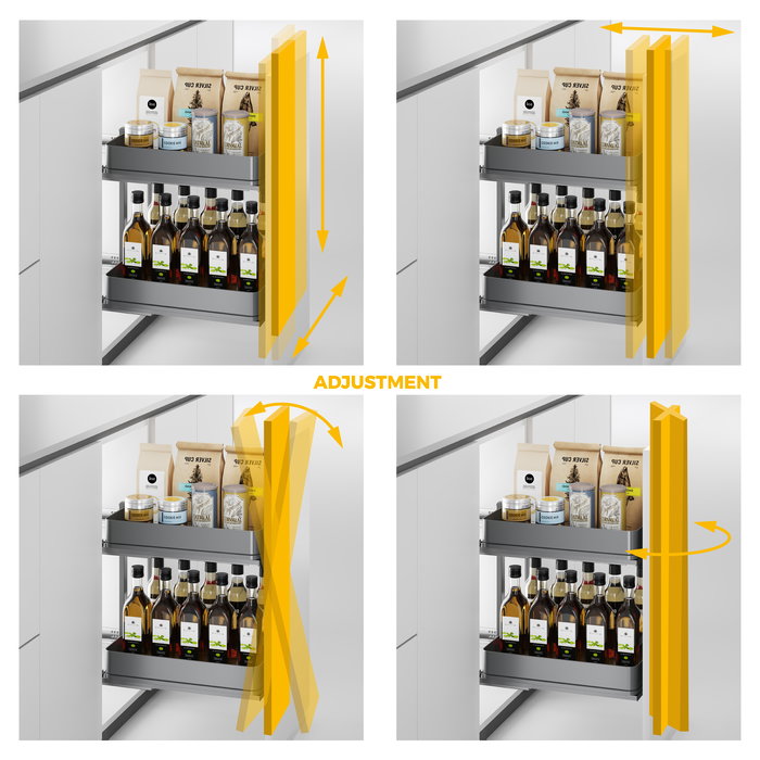 Emuca Carro extraíble Harmony con cierre suave, Módulo ancho 400mm alto 700mm, Acero y Madera, Gris antracita