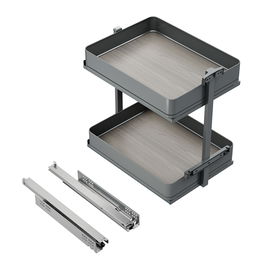 Emuca Carro extraíble Harmony con cierre suave, Módulo ancho 400mm alto 700mm, Acero y Madera, Gris antracita