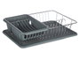 Kinvara Escurreplato Plano Gris con Bandeja y Recipiente