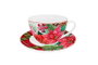 DKD Home Decor Taza Navidad Tradicional Shengda 21 Porcelana Rojo Verde Apto Microondas Lavavajillas 9 x 7 x 12 cm Set de 2