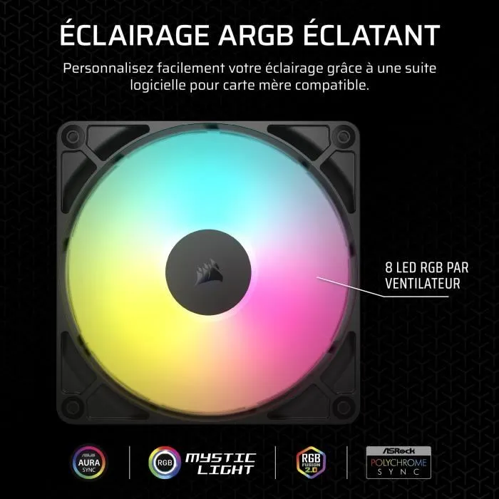 Corsair RS140 ARGB Ventilador de Carcasa 140 mm Negro