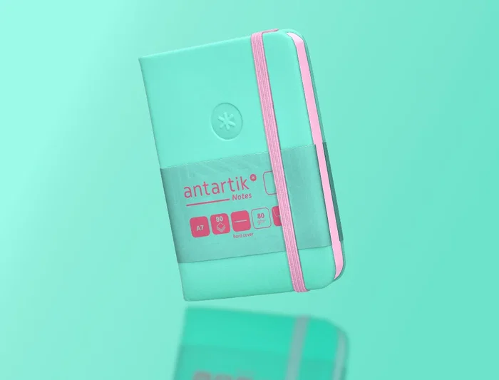 Antartik Cuaderno A7 Tapa Dura Hojas Lisas Rosa y Turquesa 80 Hojas 80gr FSC