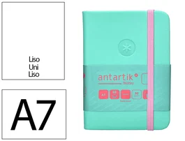 Antartik Cuaderno A7 Tapa Dura Hojas Lisas Rosa y Turquesa 80 Hojas 80gr FSC
