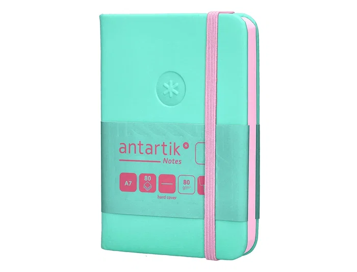 Antartik Cuaderno A7 Tapa Dura Hojas Lisas Rosa y Turquesa 80 Hojas 80gr FSC