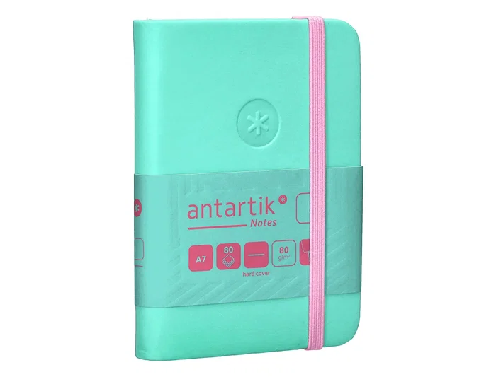 Antartik Cuaderno A7 Tapa Dura Hojas Lisas Rosa y Turquesa 80 Hojas 80gr FSC