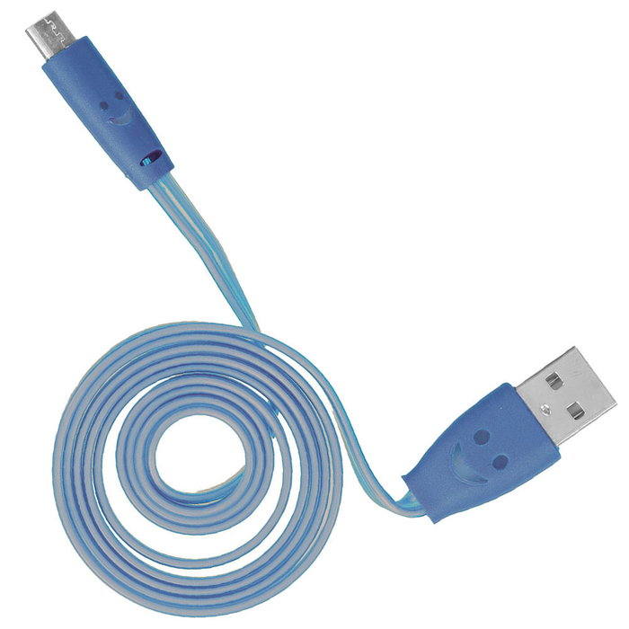 Be Mix Cable Plano Luminoso Micro USB para Carga y Sincronización, 1 Metro Be Mix Cable Plano Luminoso Micro USB para Carga y Sincronización, 1 Metro