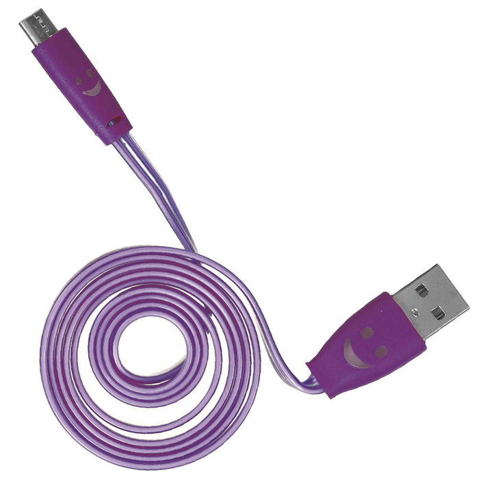 Be Mix Cable Plano Luminoso Micro USB para Carga y Sincronización, 1 Metro Be Mix Cable Plano Luminoso Micro USB para Carga y Sincronización, 1 Metro