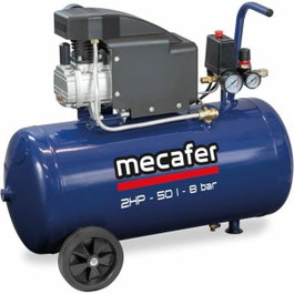 Mecafer Compresor de aire 50 L 2 HP 8 Bar Azul