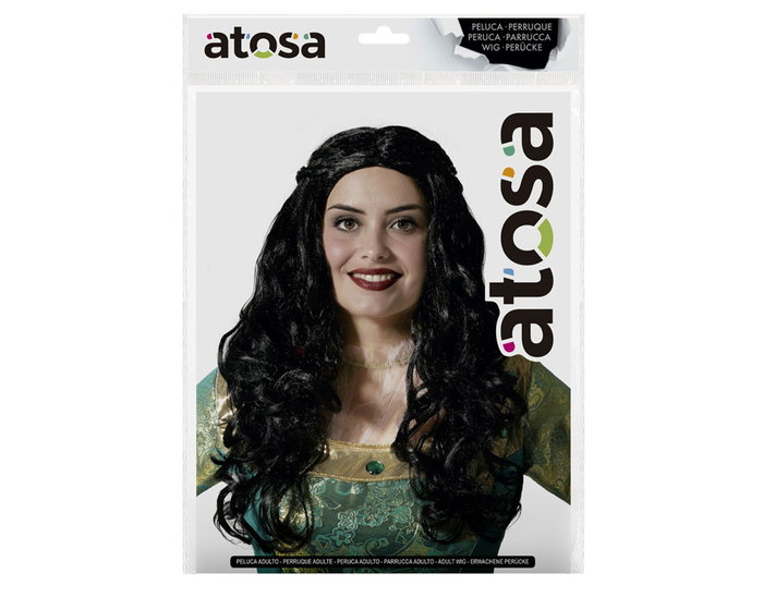 Peluca Cortesano Morena 180gr - Estilo Barroco para Disfraces de Noble y Aristócrata