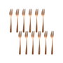 SUMMA Tenedor Mesa Sinxelo Satin, Acero Inoxidable, Color Cobre PVD, Longitud 205 mm (Set de 12)