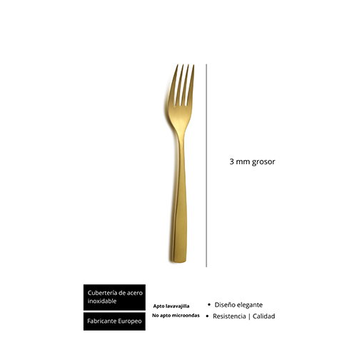 Summa SINXELO Tenedor de Mesa Satinado Cobre 20.5 cm Acero Inoxidable 18/10 (Set de 12) Summa SINXELO Tenedor de Mesa Satinado Cobre 20.5 cm Acero Inoxidable 18/10 (Set de 12)