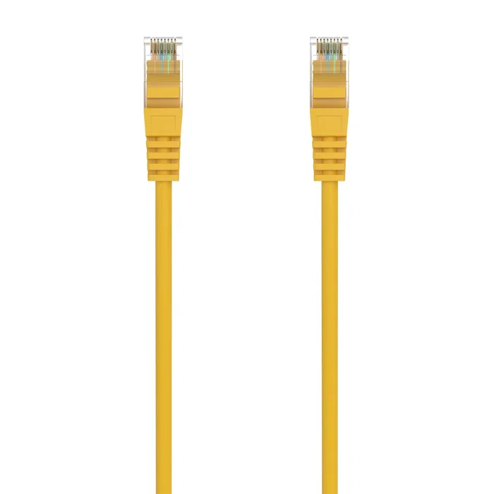 AISENS A145-0563 Cable de Red Patch Cord Cat6a UTP 500 MHz, LSZH, AWG24, Cobre 100%, 25 cm, Color Amarillo, Con Conectores RJ45, para 10 Gigabit Ethernet y PoE