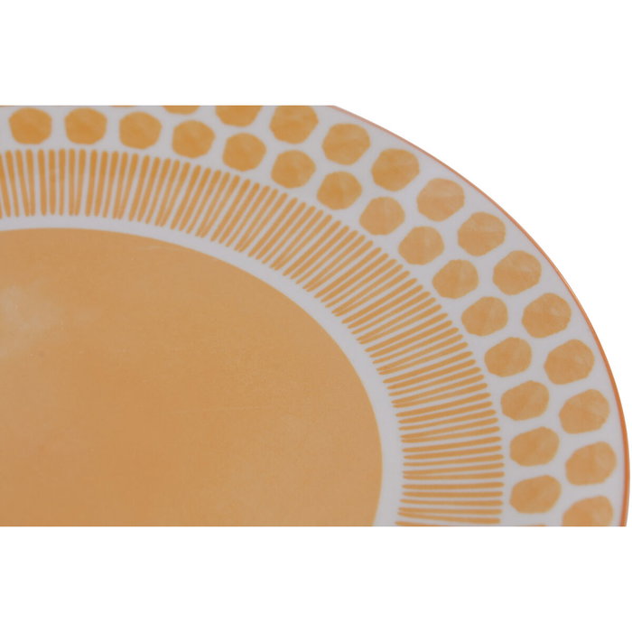 DKD Home Decor Set de Vajilla de 18 Piezas en Porcelana Naranja