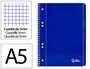Liderpapel Cuaderno Espiral A5 Micro Serie Azul Tapa Blanda 80 Hojas 75gr Cuadro 5mm Azul