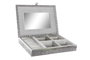 DKD Home Decor Joyero Indio Plateado Natural Madera y Aluminio 20 x 5.4 x 27.5 cm