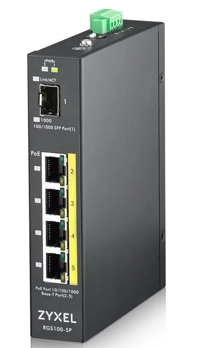 Zyxel RGS100-5P Switch no administrado L2 con 4 puertos Gigabit PoE+ y SFP Zyxel RGS100-5P Switch no administrado L2 con 4 puertos Gigabit PoE+ y SFP