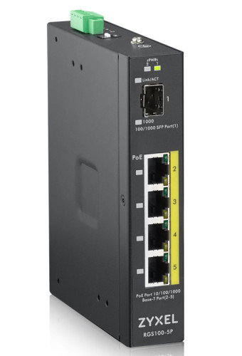 Zyxel RGS100-5P Switch No Administrado L2 Gigabit Ethernet PoE Negro