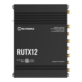 Teltonika RUTX12 Router Industrial Móvil 4G/LTE Dual SIM, Wi-Fi 5, 5 Puertos Gigabit LAN, GPS/GLONASS, Aluminio, para Instalación Pared/DIN