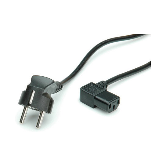 Cable de alimentación con conector IEC angular negro 1,8 m Cable de alimentación con conector IEC angular negro 1,8 m