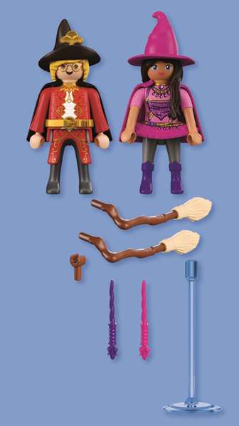 Playmobil Duo Pack Bruja y Mago con Accesorios - Figuras de Fantasía para Niños de 4 a 10 Años