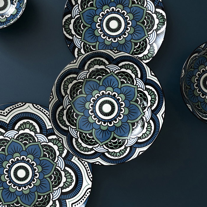 Home Deco Factory Plato Hondo Mandala Azul 20 cm Home Deco Factory Plato Hondo Mandala Azul 20 cm