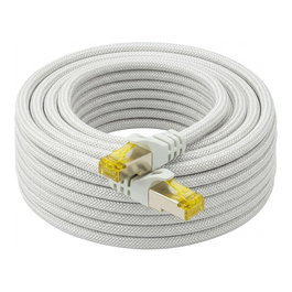 PYTHON Series Cable de red Cat.7 con revestimiento de nylon trenzado, 30m, blanco