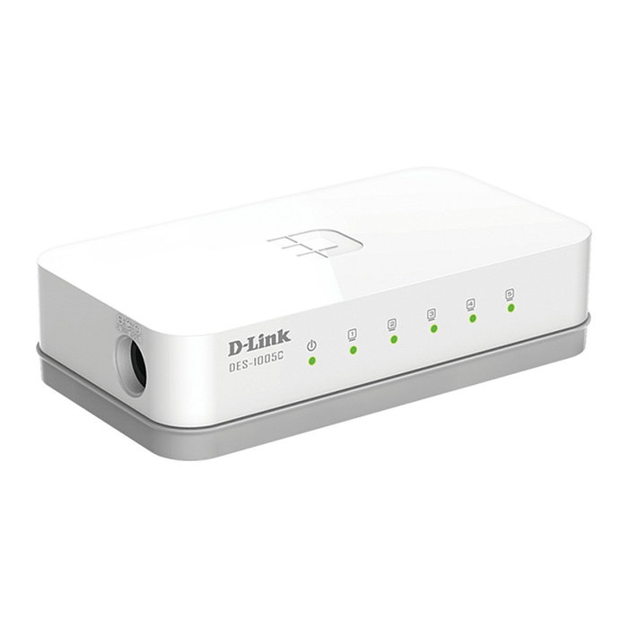 D-Link DES-1005C/E Switch Ethernet No Administrado, 5 Puertos Fast Ethernet (10/100) Desktop, Full Duplex, Blanco