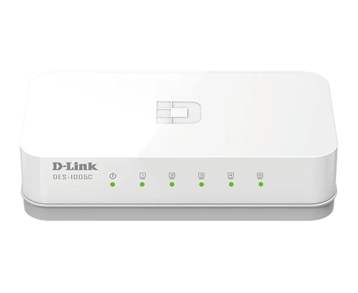 D-Link ES-1005C/E Switch de escritorio Fast Ethernet de 5 puertos, Blanco