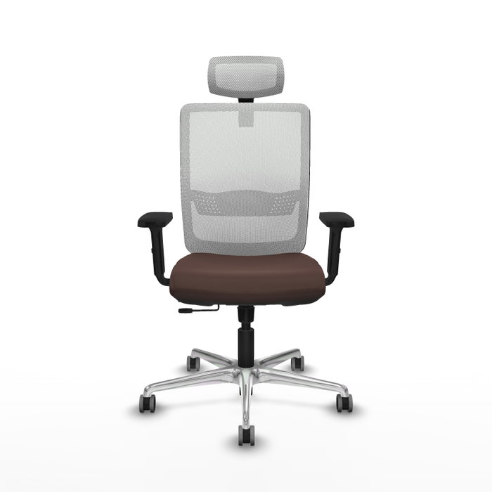 PIQUERAS Y CRESPO Silla de oficina Haches con mecanismo Sincro/Traslack Marrón y Blanco