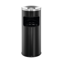 Durable Safe Papelera con cenicero redonda negra