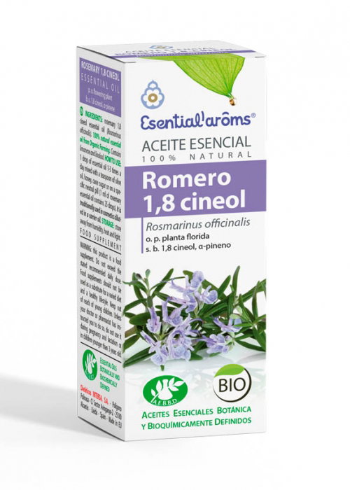 ESENTIAL AROMS Aceite Esencial de Romero 1,8 Cineol 10 ml ESENTIAL AROMS Aceite Esencial de Romero 1,8 Cineol 10 ml