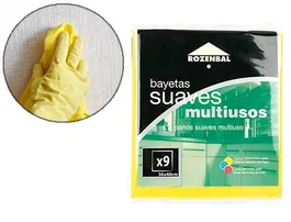 Blanca Bayeta Multiuso Sintética Amarilla Suave y Delicada 36x40 cm Pack 9 Unidades