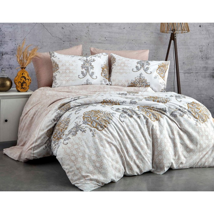 Aucune Juego de cama Marrón 100% algodón reforzado con funda nórdica y 2 fundas de almohada Aucune Juego de cama Marrón 100% algodón reforzado con funda nórdica y 2 fundas de almohada