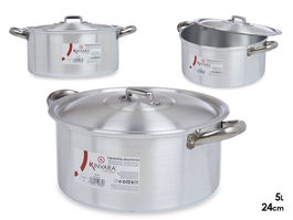 Kinvara Cacerola Aluminio 5 L 24 cm Plata Gas Horno Lavavajillas (Set de 10)