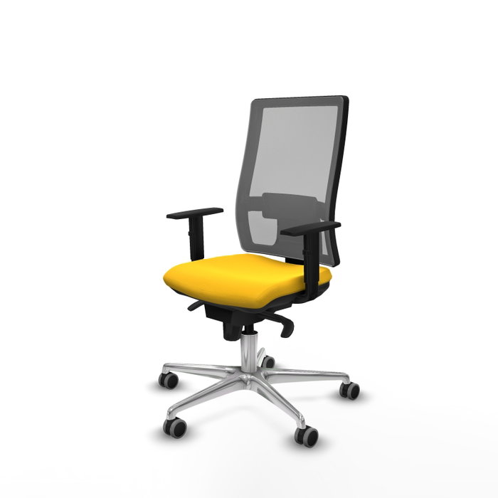 PIQUERAS Y CRESPO Silla de oficina Horna con mecanismo Sincro, Amarillo y Gris PIQUERAS Y CRESPO Silla de oficina Horna con mecanismo Sincro, Amarillo y Gris