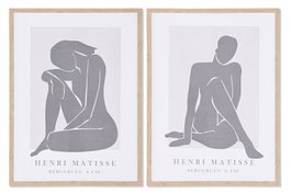 DKD Home Decor Cuadro Lienzo Mujer Enmarcado 45x60 cm (Surtido de 2)