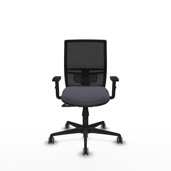 PIQUERAS Y CRESPO Silla de oficina Yunquera con mecanismo Sincro, Gris oscuro y Negro
