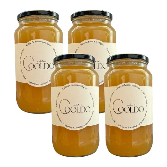 COOLDO Pack de 4 Caldo de Huesos ECO de 870 ml
