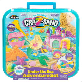 Cra-Z-Sand Juego de arena mágica moldeable Aventuras bajo el mar con 5 moldes y cofre