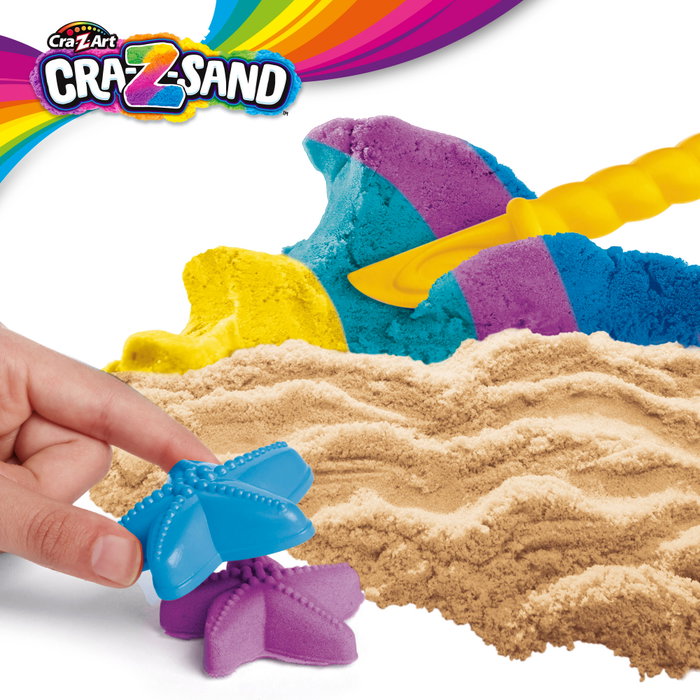 Cra-Z-Sand Juego de arena mágica moldeable Aventuras bajo el mar con 5 moldes y cofre