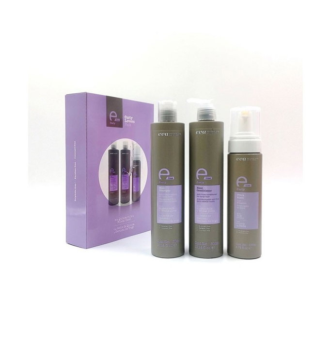 Eva Pack E-Line Curly (Shampoo 300ml + Conditioner 300ml + Ultra Rizzi Mousse 200ml) Eva Pack E-Line Curly (Shampoo 300ml + Conditioner 300ml + Ultra Rizzi Mousse 200ml)