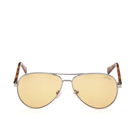 Guess Gafas Gafas de Sol Aviador GU8279 08E Unisex Montura Plateada Cristales Marrón 140 mm